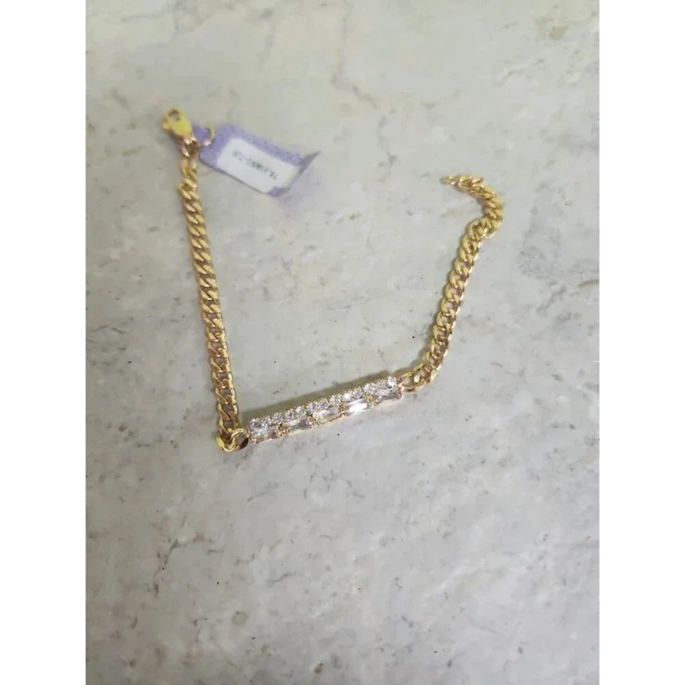 18k gold layered crystal evening, statement bracelet